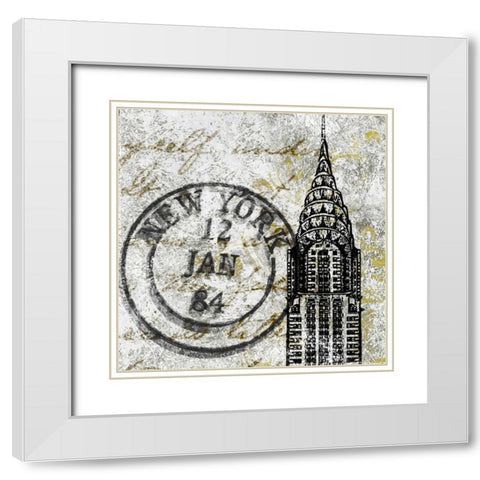 World Travel Border I White Modern Wood Framed Art Print with Double Matting by Navas, Emily