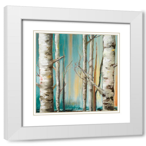 Birch Forest II White Modern Wood Framed Art Print with Double Matting by Pinto, Patricia