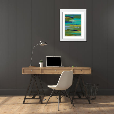 Pond of Color White Modern Wood Framed Art Print with Double Matting by Loreth, Lanie