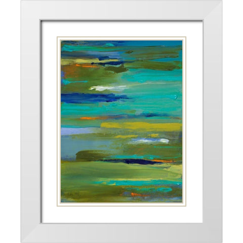 Pond of Color White Modern Wood Framed Art Print with Double Matting by Loreth, Lanie