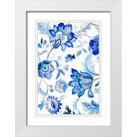 Capri Floral I White Modern Wood Framed Art Print with Double Matting by Loreth, Lanie