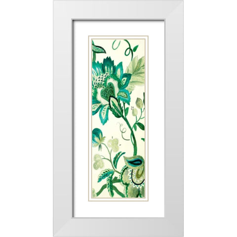 Green Capri Floral II White Modern Wood Framed Art Print with Double Matting by Loreth, Lanie