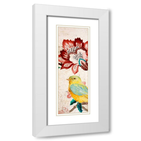 Bird of Capri Panel II White Modern Wood Framed Art Print with Double Matting by Loreth, Lanie