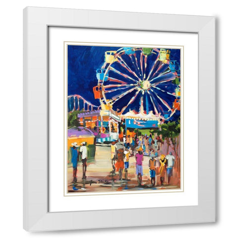 Carnival White Modern Wood Framed Art Print with Double Matting by Slivka, Jane