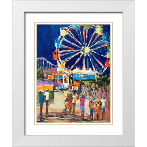 Carnival White Modern Wood Framed Art Print with Double Matting by Slivka, Jane