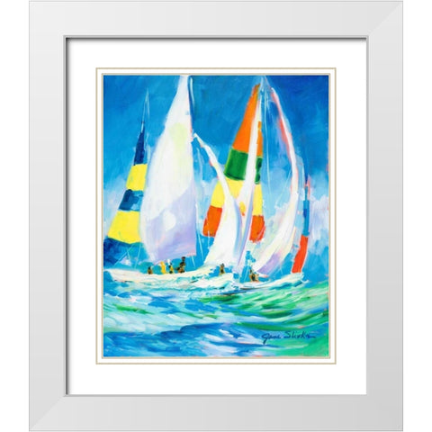 Come Sail Away White Modern Wood Framed Art Print with Double Matting by Slivka, Jane