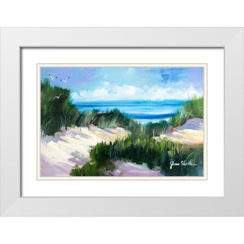 Dune Shoreside White Modern Wood Framed Art Print with Double Matting by Slivka, Jane