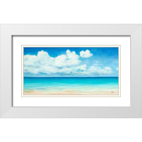 Ocean View White Modern Wood Framed Art Print with Double Matting by Pinto, Patricia
