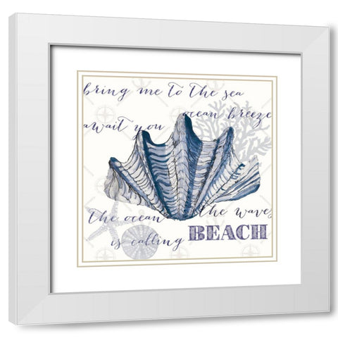 Indigo Ocean Treasures IV White Modern Wood Framed Art Print with Double Matting by Ritter, Gina