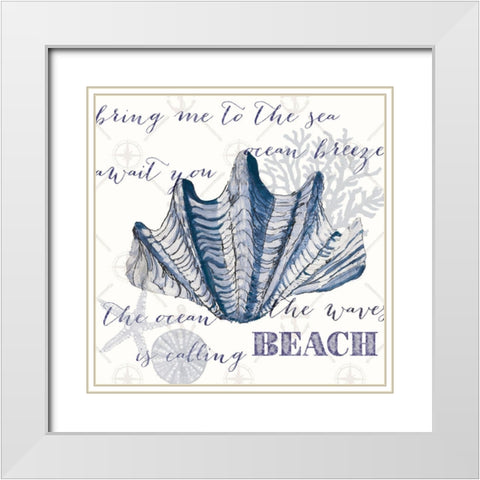 Indigo Ocean Treasures IV White Modern Wood Framed Art Print with Double Matting by Ritter, Gina