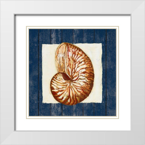 Nautical Shell White Modern Wood Framed Art Print with Double Matting by Ritter, Gina