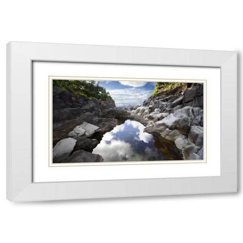 Reflecting Ravine White Modern Wood Framed Art Print with Double Matting by Nawrocke, Bruce