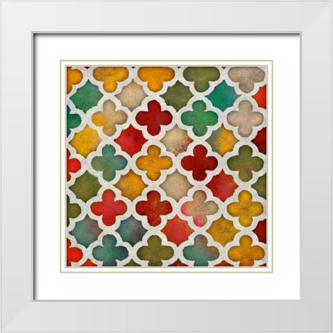 Color Burst Lattice I White Modern Wood Framed Art Print with Double Matting by Loreth, Lanie