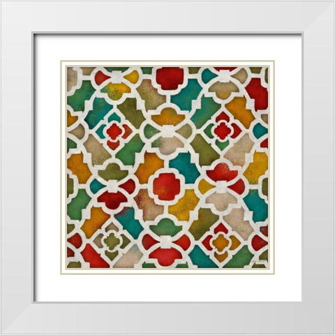 Color Burst Lattice II White Modern Wood Framed Art Print with Double Matting by Loreth, Lanie