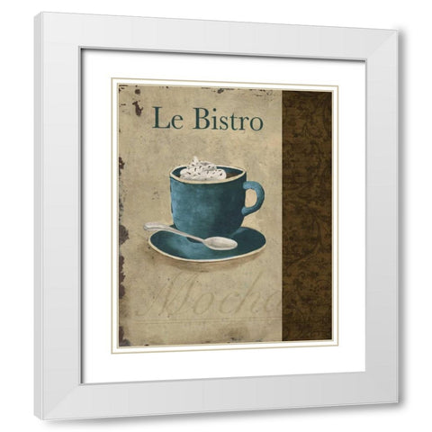Le Bistro White Modern Wood Framed Art Print with Double Matting by Medley, Elizabeth
