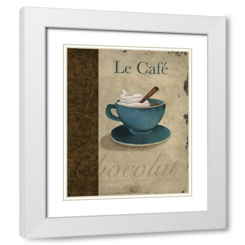 Le Cafe White Modern Wood Framed Art Print with Double Matting by Medley, Elizabeth