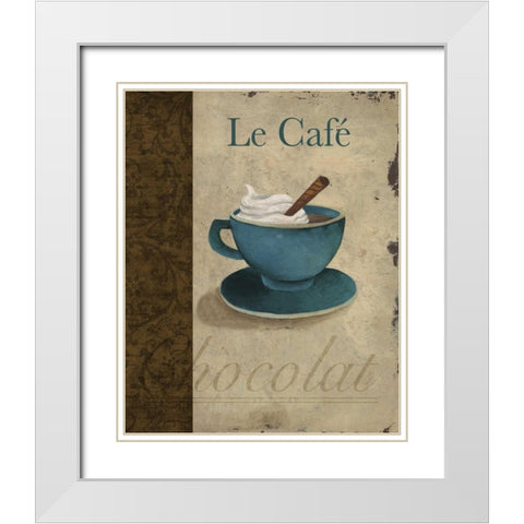 Le Cafe White Modern Wood Framed Art Print with Double Matting by Medley, Elizabeth