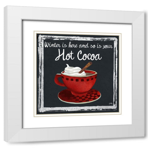 Whimsical Hot Cocoa Holiday IV White Modern Wood Framed Art Print with Double Matting by Medley, Elizabeth