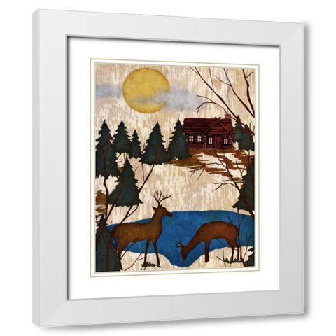 Cabin in the Woods I White Modern Wood Framed Art Print with Double Matting by Biscardi, Nicholas