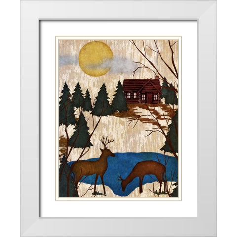 Cabin in the Woods I White Modern Wood Framed Art Print with Double Matting by Biscardi, Nicholas
