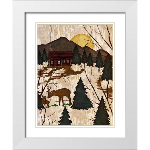 Cabin in the Woods II White Modern Wood Framed Art Print with Double Matting by Biscardi, Nicholas