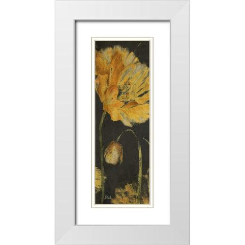 Poppy Garden Panel I White Modern Wood Framed Art Print with Double Matting by Pinto, Patricia