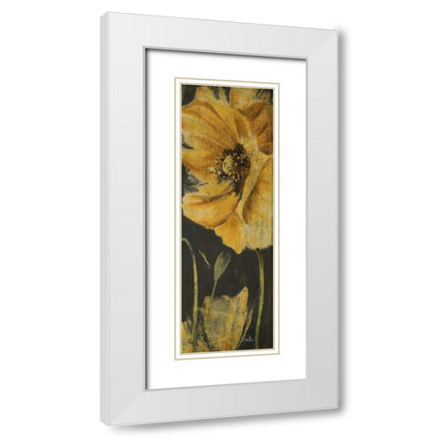 Poppy Garden Panel II White Modern Wood Framed Art Print with Double Matting by Pinto, Patricia