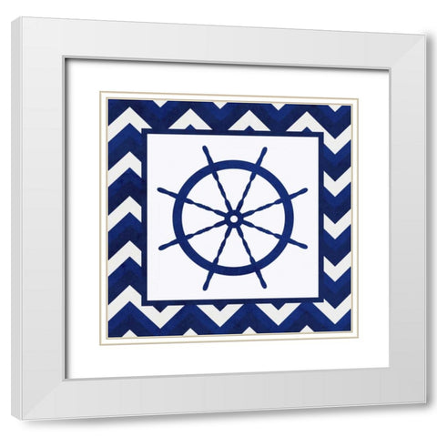 Boxed Wheel White Modern Wood Framed Art Print with Double Matting by SD Graphics Studio