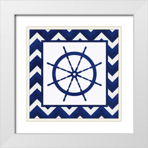 Boxed Wheel White Modern Wood Framed Art Print with Double Matting by SD Graphics Studio