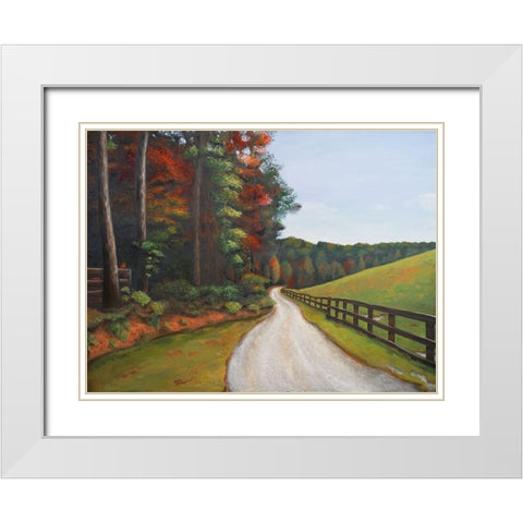 Country Road I White Modern Wood Framed Art Print with Double Matting by Hakimipour, Tiffany