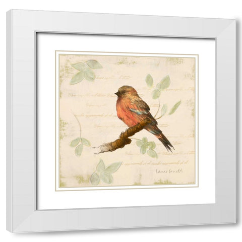 Bird Scene I White Modern Wood Framed Art Print with Double Matting by Loreth, Lanie