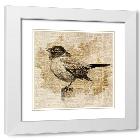 Bird Study II White Modern Wood Framed Art Print with Double Matting by Loreth, Lanie
