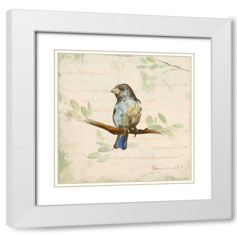 Bird Scene II White Modern Wood Framed Art Print with Double Matting by Loreth, Lanie