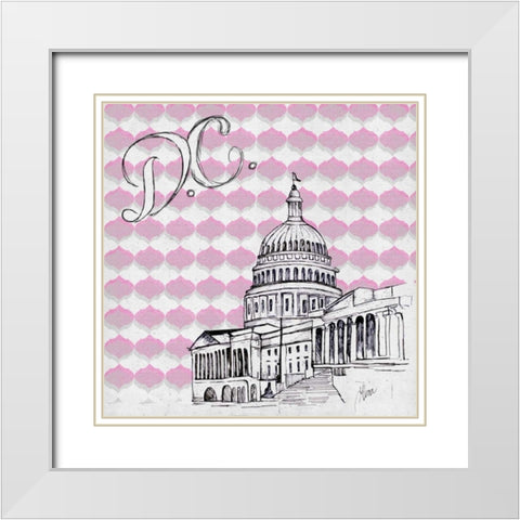 Textile D.C. White Modern Wood Framed Art Print with Double Matting by Ritter, Gina