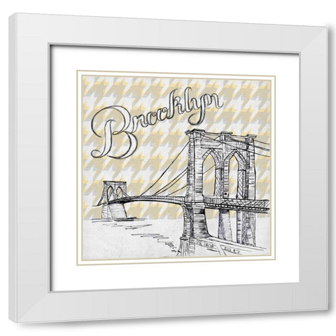 Textile Brooklyn White Modern Wood Framed Art Print with Double Matting by Ritter, Gina