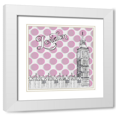 Textile London White Modern Wood Framed Art Print with Double Matting by Ritter, Gina