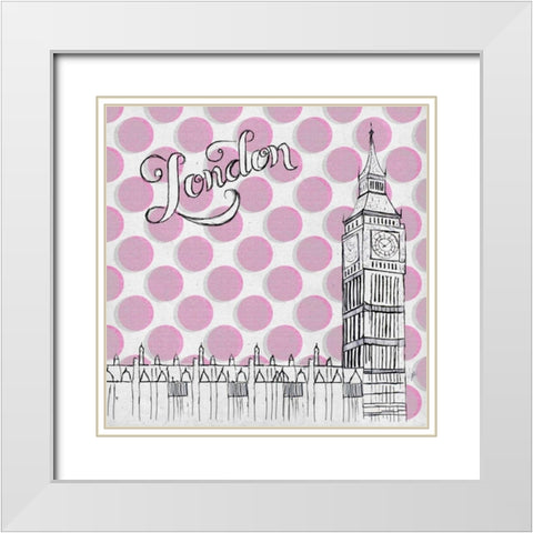 Textile London White Modern Wood Framed Art Print with Double Matting by Ritter, Gina