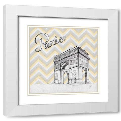 Textile Paris White Modern Wood Framed Art Print with Double Matting by Ritter, Gina