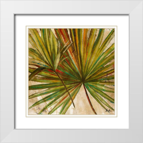 New Palmera Take Two I White Modern Wood Framed Art Print with Double Matting by Pinto, Patricia