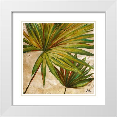 New Palmera Take Two II White Modern Wood Framed Art Print with Double Matting by Pinto, Patricia