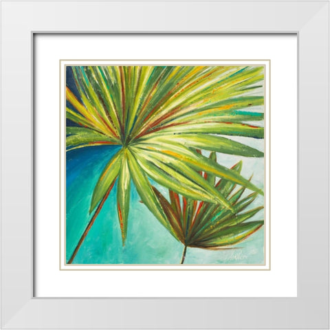 New Palmera II White Modern Wood Framed Art Print with Double Matting by Pinto, Patricia