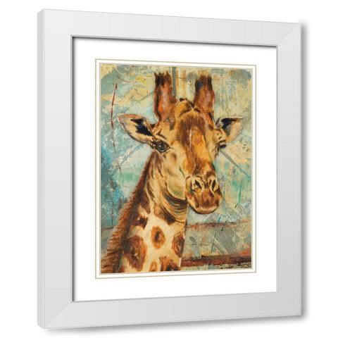 New Safari Rectangle I White Modern Wood Framed Art Print with Double Matting by Pinto, Patricia