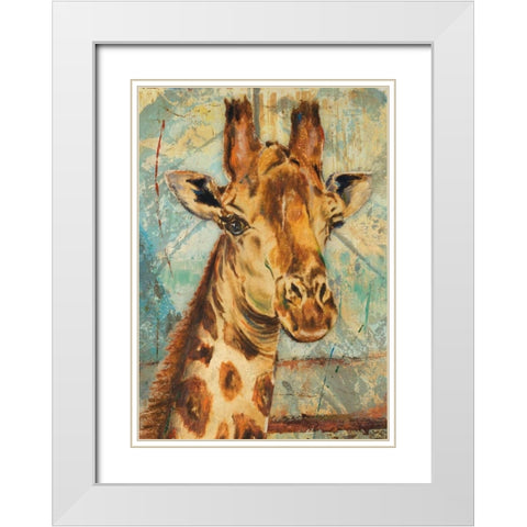 New Safari Rectangle I White Modern Wood Framed Art Print with Double Matting by Pinto, Patricia