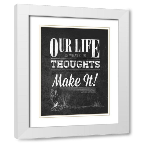 Our Life with Border White Modern Wood Framed Art Print with Double Matting by Sundance Studio