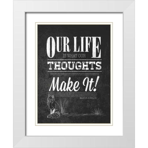 Our Life with Border White Modern Wood Framed Art Print with Double Matting by Sundance Studio