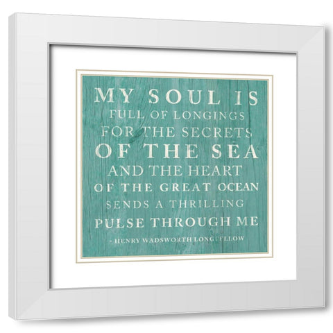 Secrets Of The Sea White Modern Wood Framed Art Print with Double Matting by SD Graphics Studio