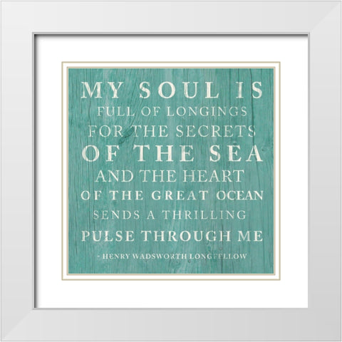 Secrets Of The Sea White Modern Wood Framed Art Print with Double Matting by SD Graphics Studio