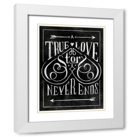 True Love with Border White Modern Wood Framed Art Print with Double Matting by Sundance Studio