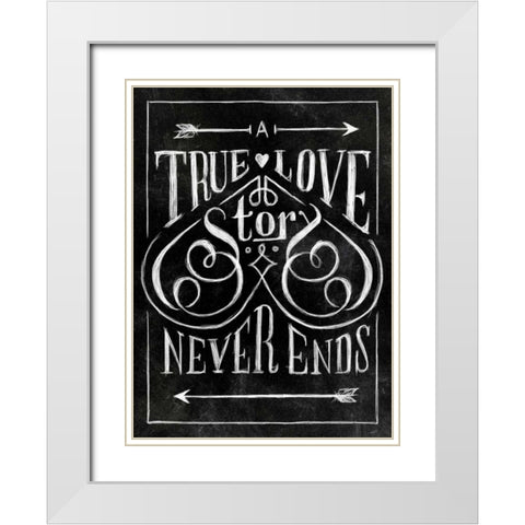 True Love with Border White Modern Wood Framed Art Print with Double Matting by Sundance Studio