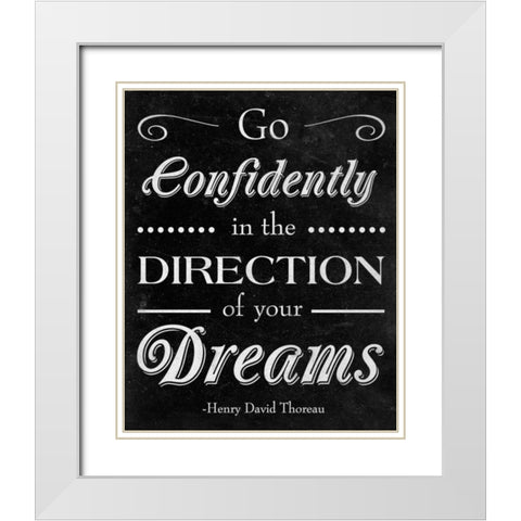 Direction of your Dreams White Modern Wood Framed Art Print with Double Matting by SD Graphics Studio